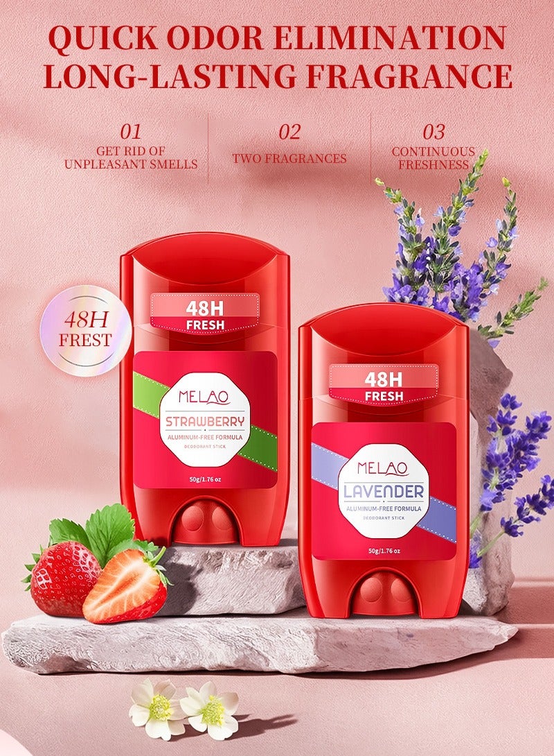 ميلاو مزيل العرق عصا اللافندر ، مزيل عرق الجمال المضاد للتعرق لمدة 48 ساعة للنساء والرجال 50 جم - Image 2