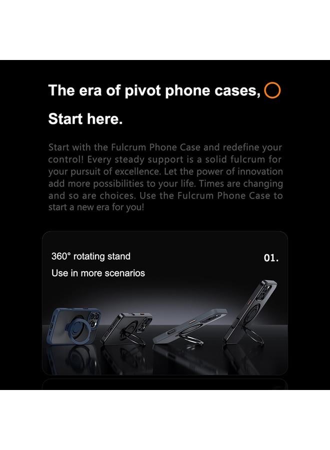 S-TOP Case For iPhone 15 Pro Frosted MagSafe Magnetic Rotating Ring Holder Phone Case - Image 5