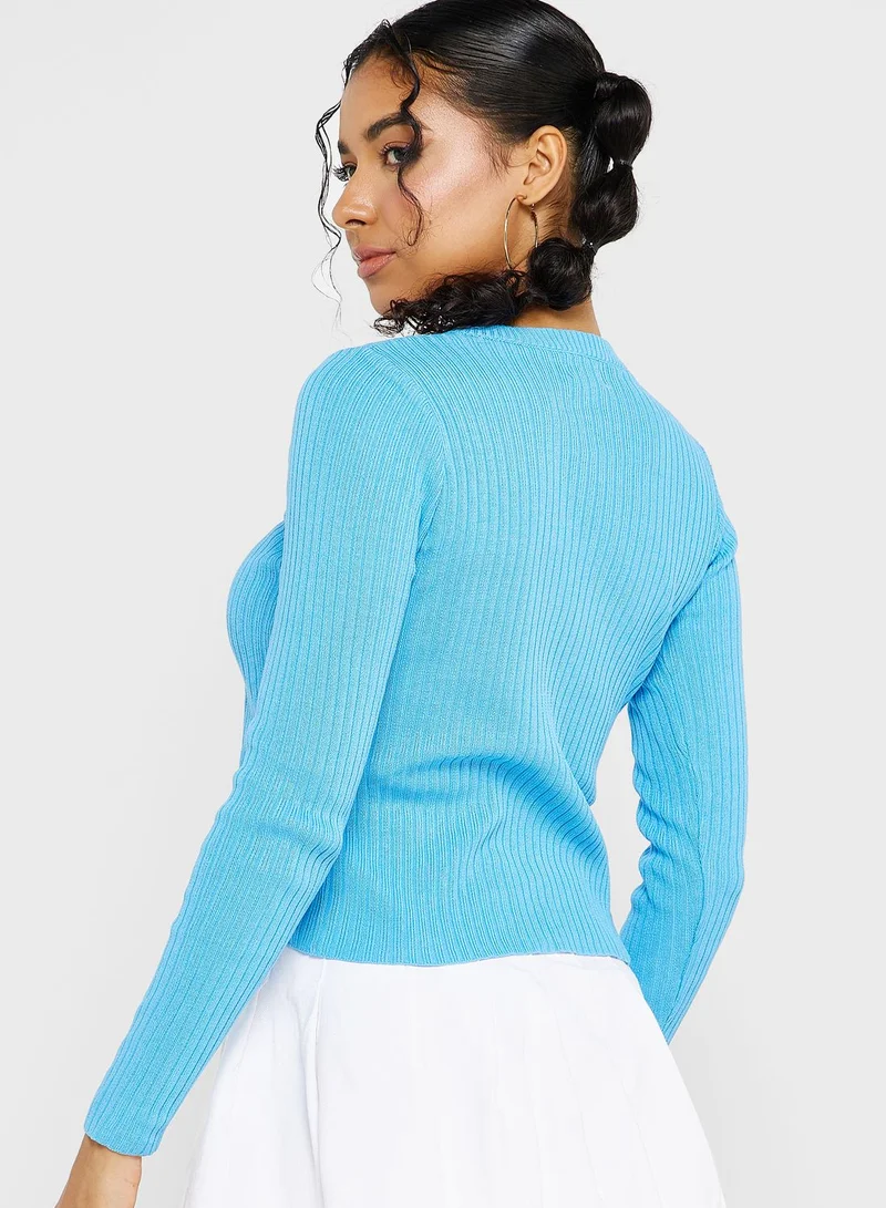 Ginger Asymmetrical Hem Zipped Cardigan