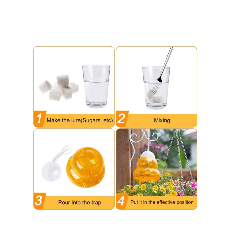 SOLARAE 2 Pack Wasp Traps Yellow Jacket Killer Bee Traps for Outside Wasp Carpenter Bee Catcher Fly Trap - Image 4