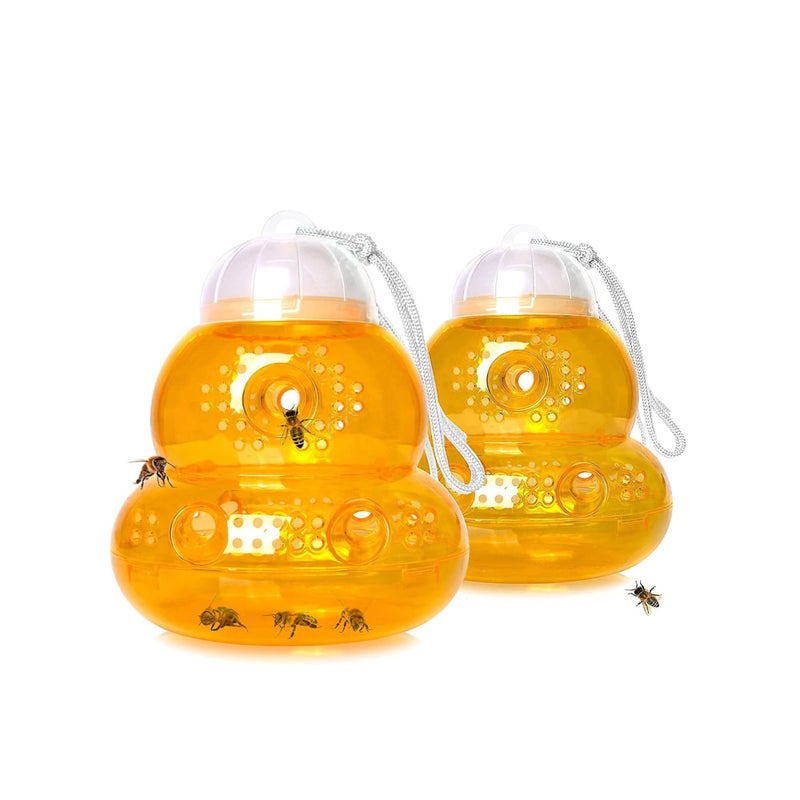 SOLARAE 2 Pack Wasp Traps Yellow Jacket Killer Bee Traps for Outside Wasp Carpenter Bee Catcher Fly Trap - Image 1