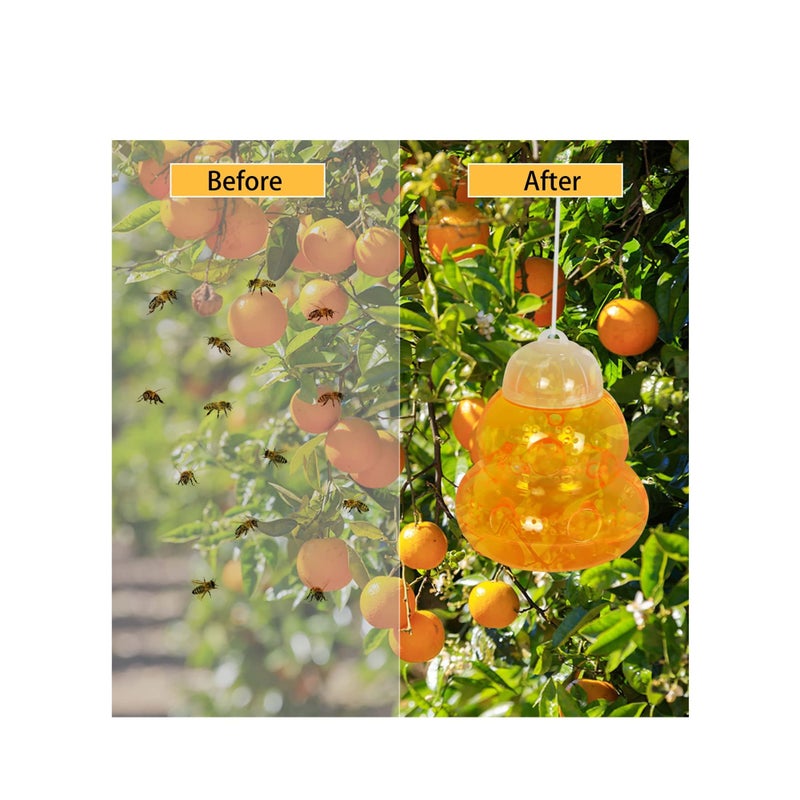 SOLARAE 2 Pack Wasp Traps Yellow Jacket Killer Bee Traps for Outside Wasp Carpenter Bee Catcher Fly Trap - Image 2