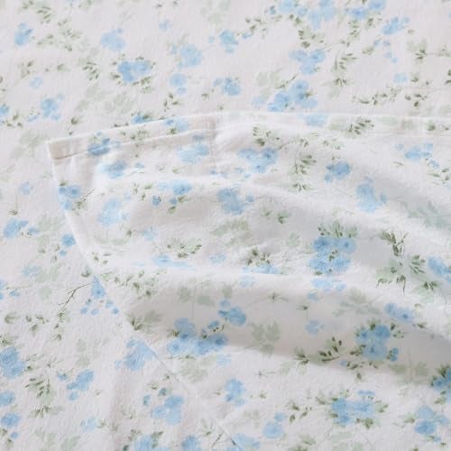 Shabby Chic® - Queen Sheets, Cotton Flannel Bedding Set, Warm & Cozy Home Decor (Ella Blue, Queen) - Image 4