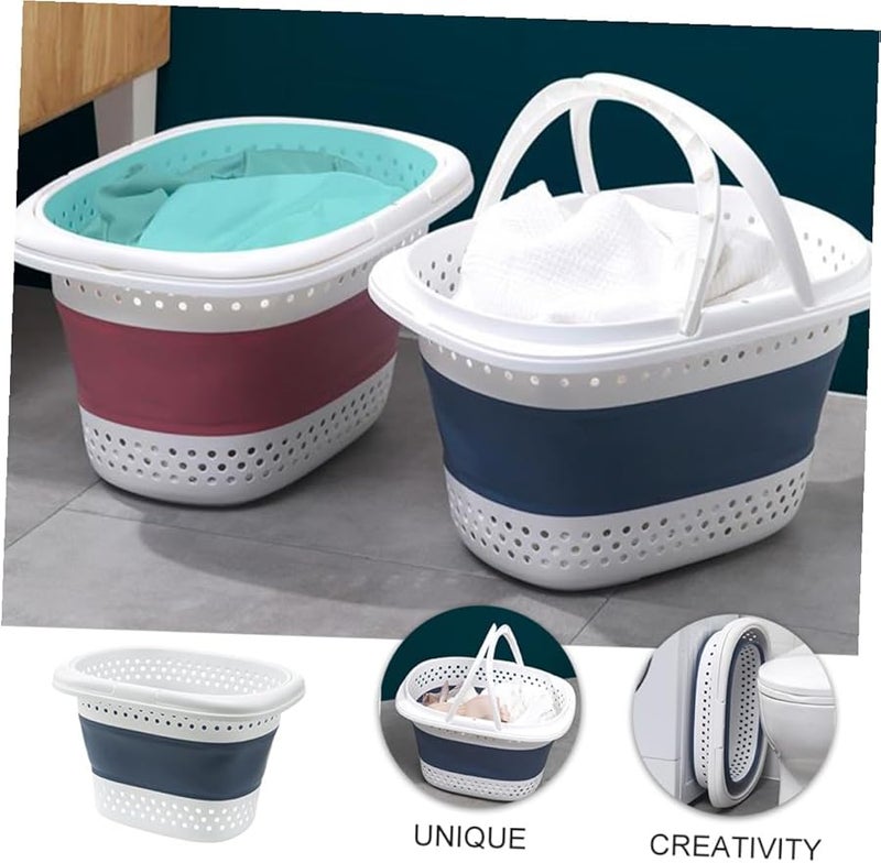 Large Capacity Foldable Laundry Basket with Handle Breathable Mesh for Bedroom Bathroom Dorm - Image 4