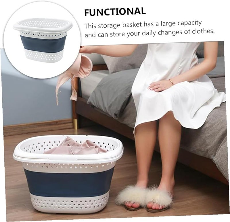 Large Capacity Foldable Laundry Basket with Handle Breathable Mesh for Bedroom Bathroom Dorm - Image 5