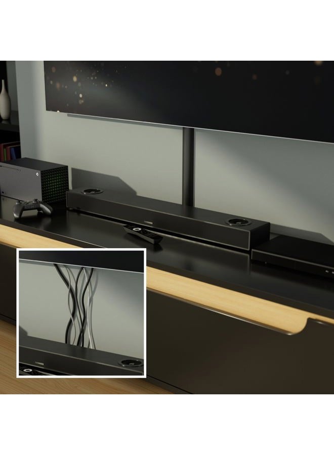 D-Line Cord Hider 2-Pack, Cable Raceway, Desk Cable Management, Cord Cover Wall, Decorative Cable Concealer, TV Wire Covers, Hide Cords - 2X 2in W x 1in H x 39in Lengths (78in Total) - Black - Image 5