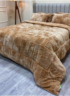 Family Bed Quilt Set Chess Spanish Fur 2 pieces size 180 × 240 cm model 2410 from Family Bed  - Image 1