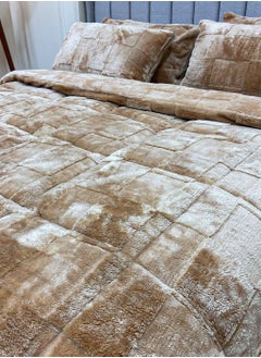 Family Bed Quilt Set Chess Spanish Fur 2 pieces size 180 × 240 cm model 2410 from Family Bed  - Image 2