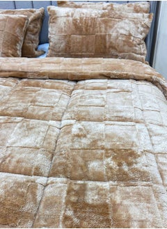 Family Bed Quilt Set Chess Spanish Fur 2 pieces size 180 × 240 cm model 2410 from Family Bed  - Image 3