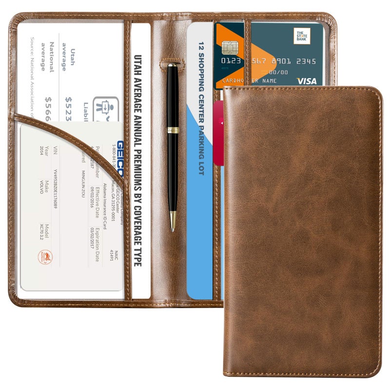 CoBak Car Registration and Insurance Holder - Vehicle Glove Box Car Organizer,Auto Truck Comparment Accessories Case with Magnetic Closure for Driver License,Cards - Image 1