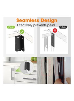 Y&D SYOSI 4 Pcs Magnetic Door Catch, Ultra Thin Cabinet Magnets Adhesive for Kitchen Cupboard Wardrobe Closet Drawer Latch, Utility Latch No-Gap Design (Black)  - Image 4