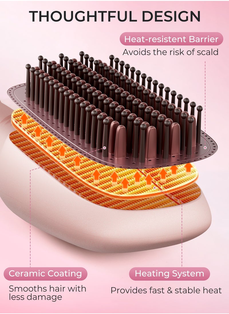 DOSCHER Hair Dryer Brush Ceramic Dryer,Styler and Straightener 1200W Pink/Rose Gold  - Image 3