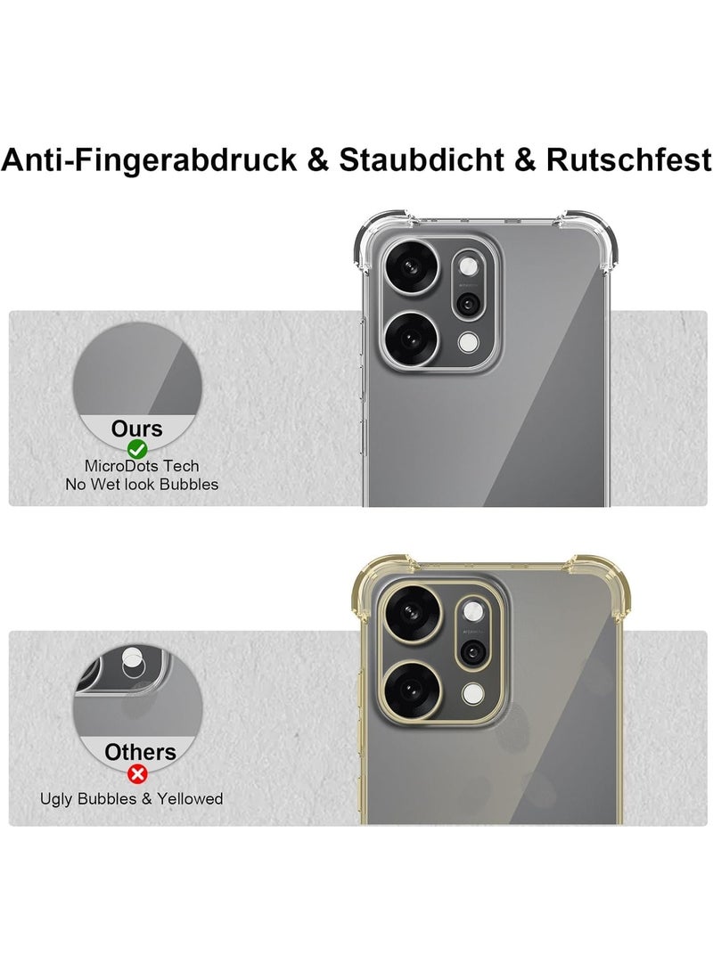 Muzz غطاء خلفي شفاف من الكريستال الواضح لهاتف أوبو رينو 14 برو 5G | غطاء ناعم مضاد للصدمات من TPU | حواف مبطنة لحماية قصوى لغطاء رينو 14 برو 2025 - Image 3