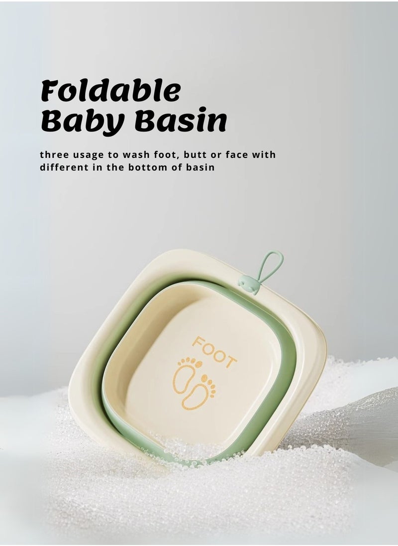 Moms Magic Foldable Multi-Use Baby Care Basin - High-Capacity Portable Washing Solution for Feet, Butt, and Face - Compact & Lightweight Design for Easy Travel  - Image 2