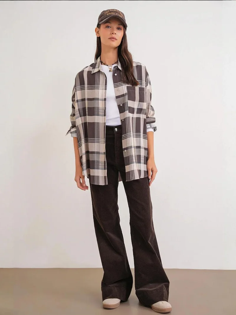 MixRay Mixray Oversize Checked Shirt with Pocket