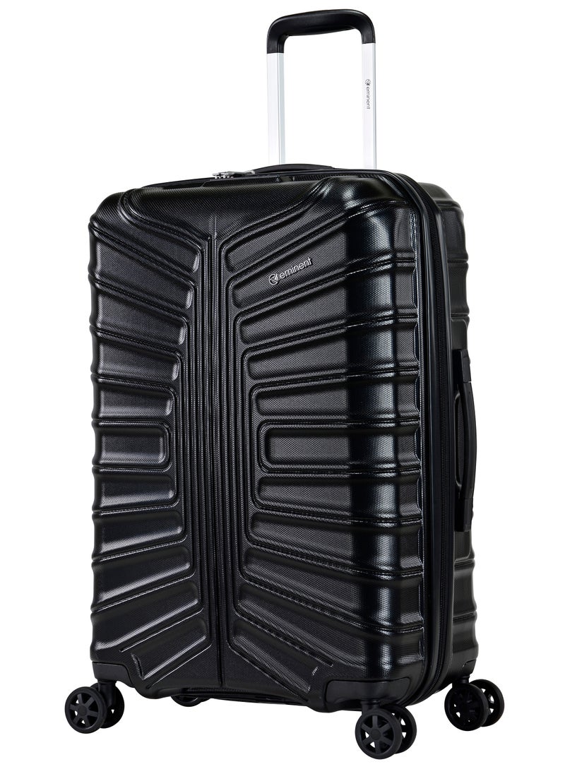 eminent Hard Case Travel Bag Large Luggage Trolley TPO Lightweight Suitcase 4 Quiet Double Spinner Wheels with TSA Lock KK30 Black  - Image 1