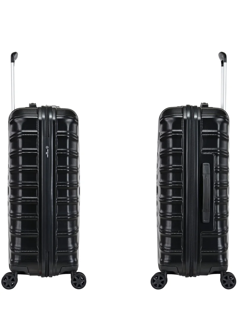 eminent Hard Case Travel Bag Large Luggage Trolley TPO Lightweight Suitcase 4 Quiet Double Spinner Wheels with TSA Lock KK30 Black