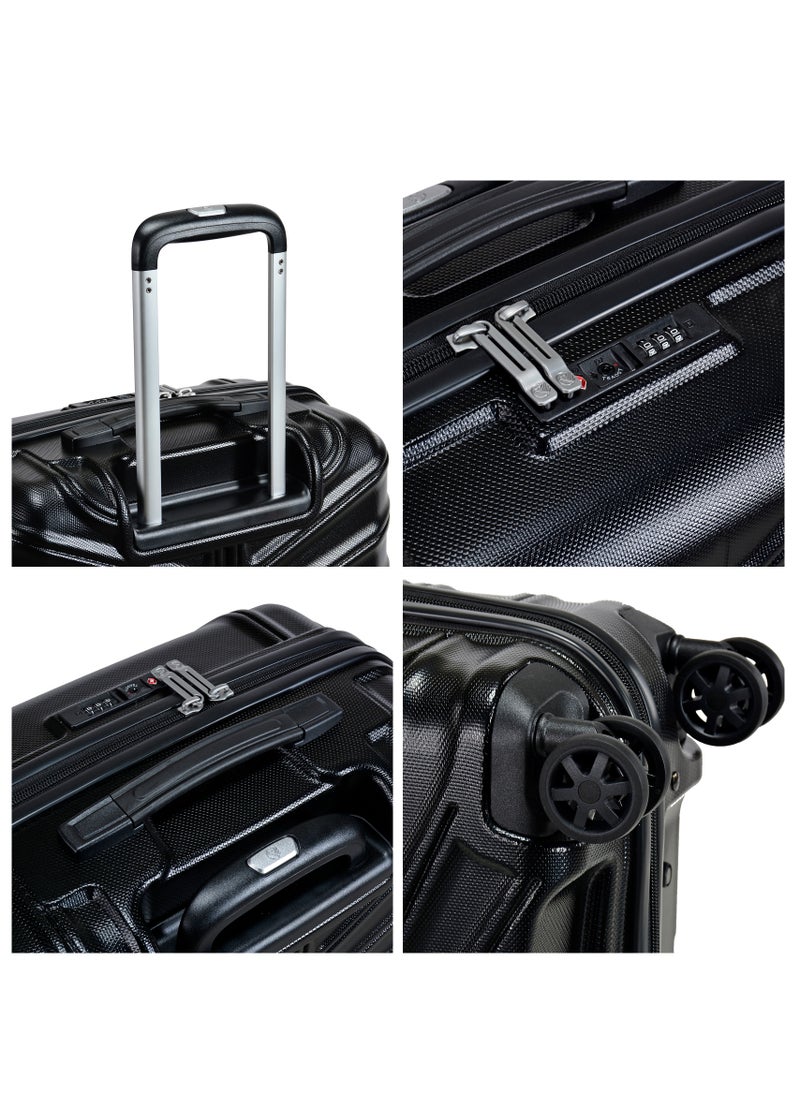 eminent Hard Case Travel Bag Large Luggage Trolley TPO Lightweight Suitcase 4 Quiet Double Spinner Wheels with TSA Lock KK30 Black  - Image 4