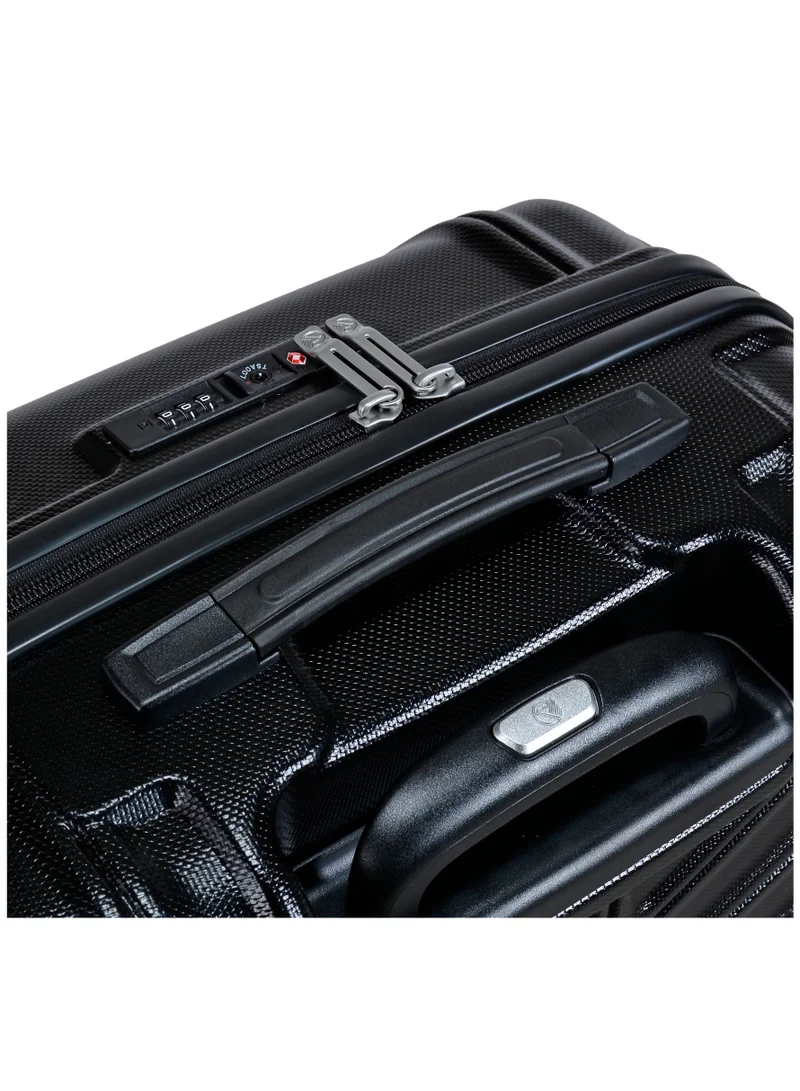 eminent Hard Case Travel Bag Large Luggage Trolley TPO Lightweight Suitcase 4 Quiet Double Spinner Wheels with TSA Lock KK30 Black