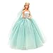 BARWA Light Blue Wedding Dress with Veil Evening Party Princess Light Blue Gown Dress for 115 inch Girl Doll - Image 2