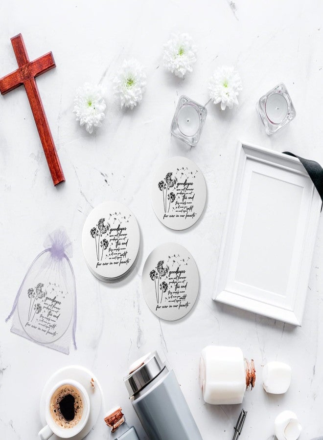 Singhoow 50 Set Funeral Favors Celebration of Life Decorations with 50 Wood Coasters 50 Organza Bags Memorial Gifts for Family Church Funeral Prayer - Image 4
