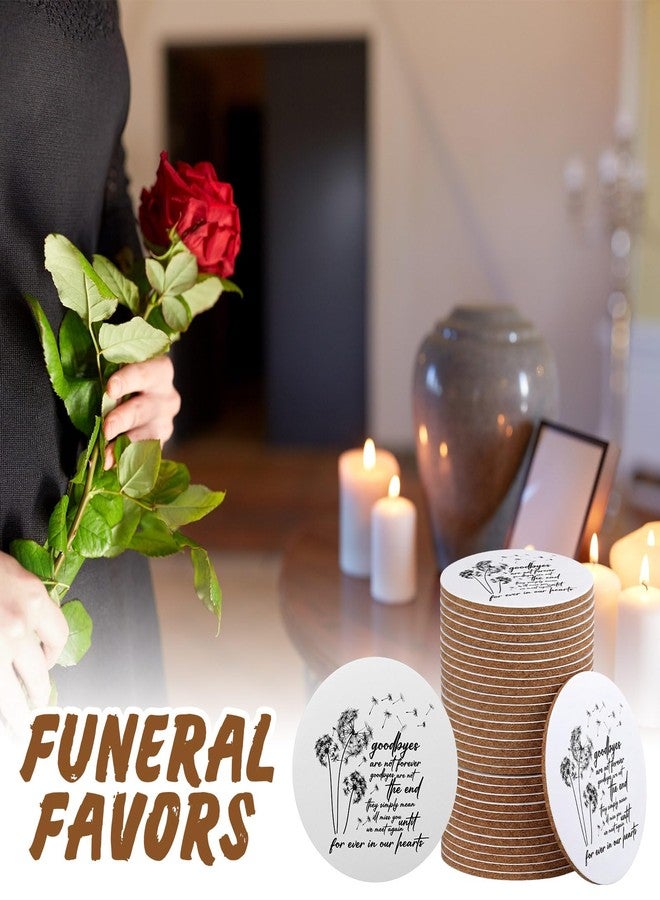 Singhoow 50 Set Funeral Favors Celebration of Life Decorations with 50 Wood Coasters 50 Organza Bags Memorial Gifts for Family Church Funeral Prayer - Image 5