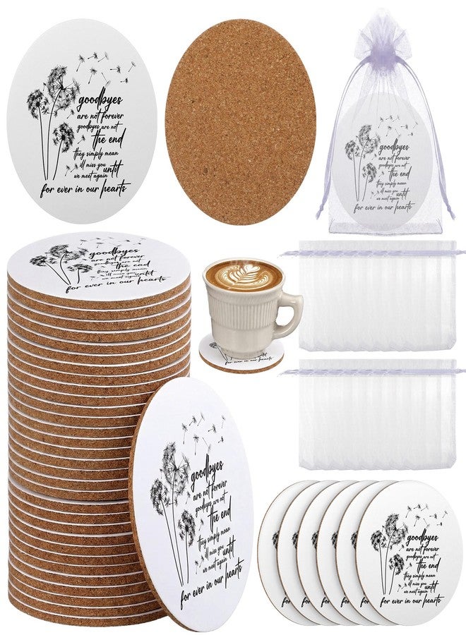 Singhoow 50 Set Funeral Favors Celebration of Life Decorations with 50 Wood Coasters 50 Organza Bags Memorial Gifts for Family Church Funeral Prayer - Image 1