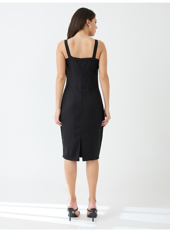 Globus Women's Dress Black Party with Square Neck and Bodycon Fit - Image 4