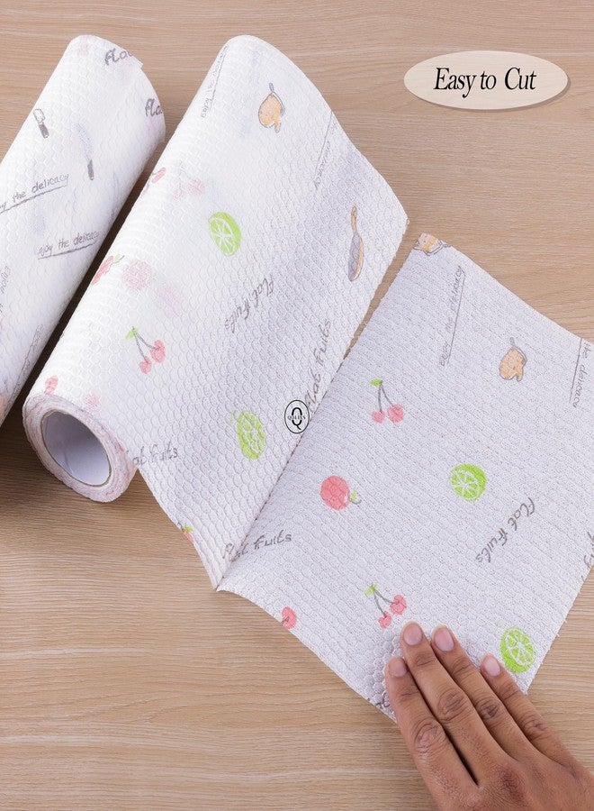 Qolixs Non Woven Reusable and Washable Kitchen Printed Tissue Roll Non-stick Oil Absorbing Paper Roll Kitchen Special Paper Towel Wipe Paper Dish Cloth Cleaning Cloth 50 sheets pack of 1 - Image 2