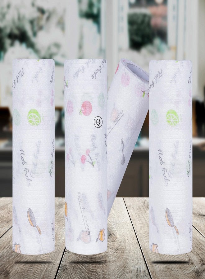Qolixs Non Woven Reusable and Washable Kitchen Printed Tissue Roll Non-stick Oil Absorbing Paper Roll Kitchen Special Paper Towel Wipe Paper Dish Cloth Cleaning Cloth 50 sheets pack of 1 - Image 1