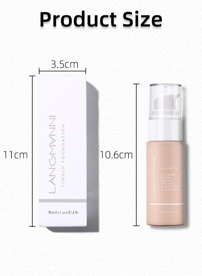 LANGMANNI فoundation سائل مات للتحكم في الزيت من لانغماني: تغطية طازجة، تدوم طويلاً، مقاومة للماء (رمل) - Image 3