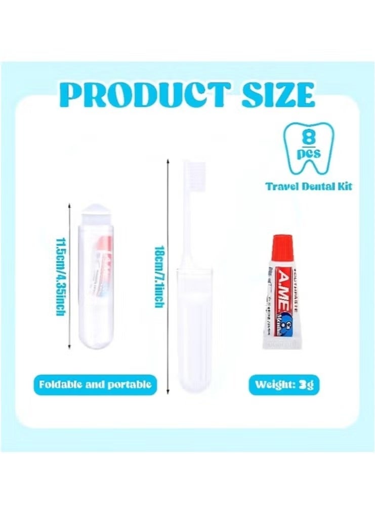 10 Piece Mini Travel Toothbrush & Toothpaste, Soft Bristle Folding Toothbrush Toothbrush Toiletries, Suitable for Travel, Business, Camping, Outdoor Activities Mini Toothbrush with Toothpaste - Image 3