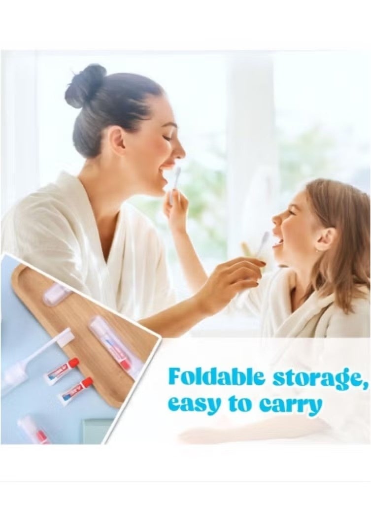 10 Piece Mini Travel Toothbrush & Toothpaste, Soft Bristle Folding Toothbrush Toothbrush Toiletries, Suitable for Travel, Business, Camping, Outdoor Activities Mini Toothbrush with Toothpaste - Image 2