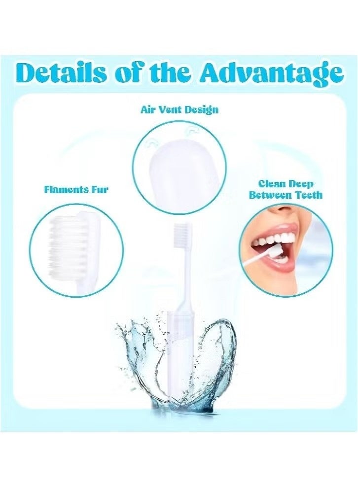 10 Piece Mini Travel Toothbrush & Toothpaste, Soft Bristle Folding Toothbrush Toothbrush Toiletries, Suitable for Travel, Business, Camping, Outdoor Activities Mini Toothbrush with Toothpaste - Image 5