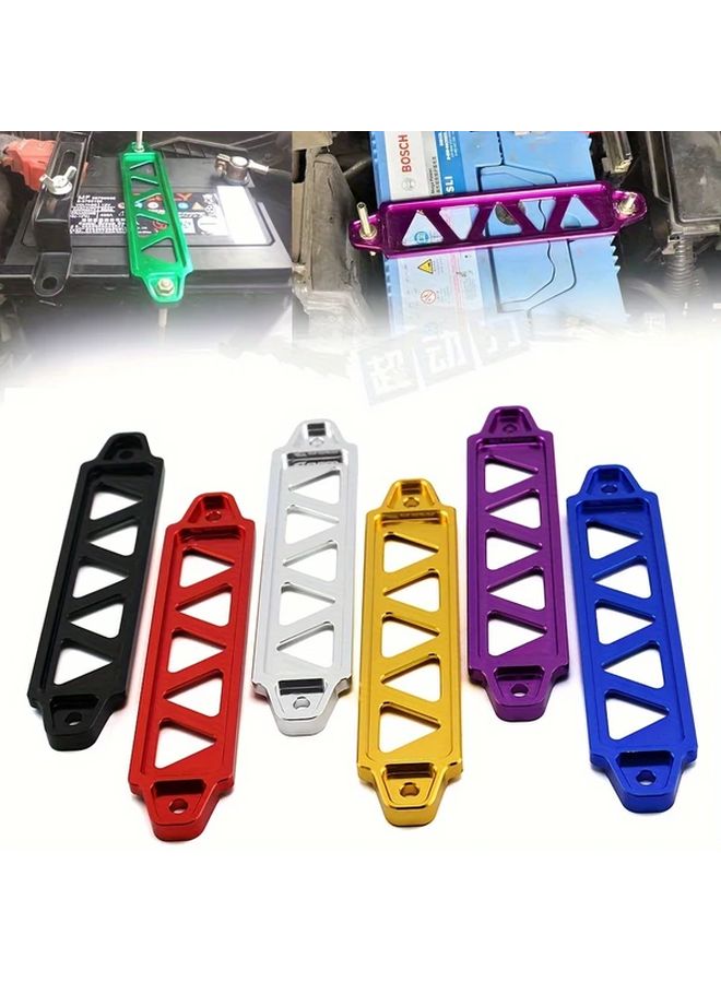 حامل بطارية السيارة العالمي من سبائك الألمنيوم مع مسمارين جي فضي - Image 2