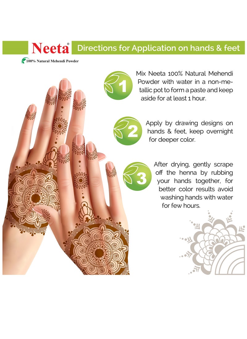 Neeta - 100gm - 100% Natural Henna Powder, Natural Brown Henna Powder for Hair, Hand & Feet, Man and Women - Image 1