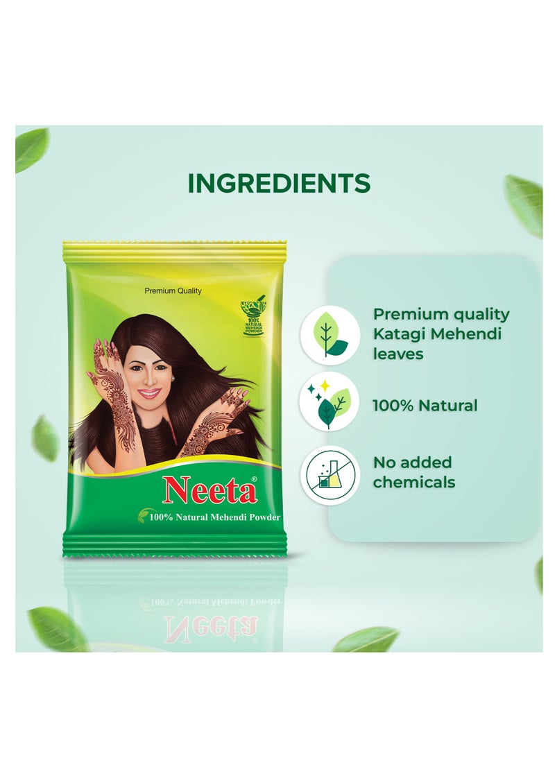 Neeta - 100gm - 100% Natural Henna Powder, Natural Brown Henna Powder for Hair, Hand & Feet, Man and Women - Image 1