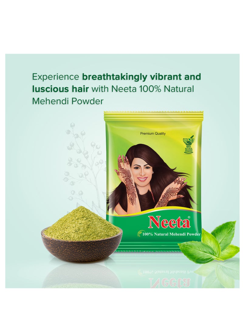 Neeta - 100gm - 100% Natural Henna Powder, Natural Brown Henna Powder for Hair, Hand & Feet, Man and Women - Image 1