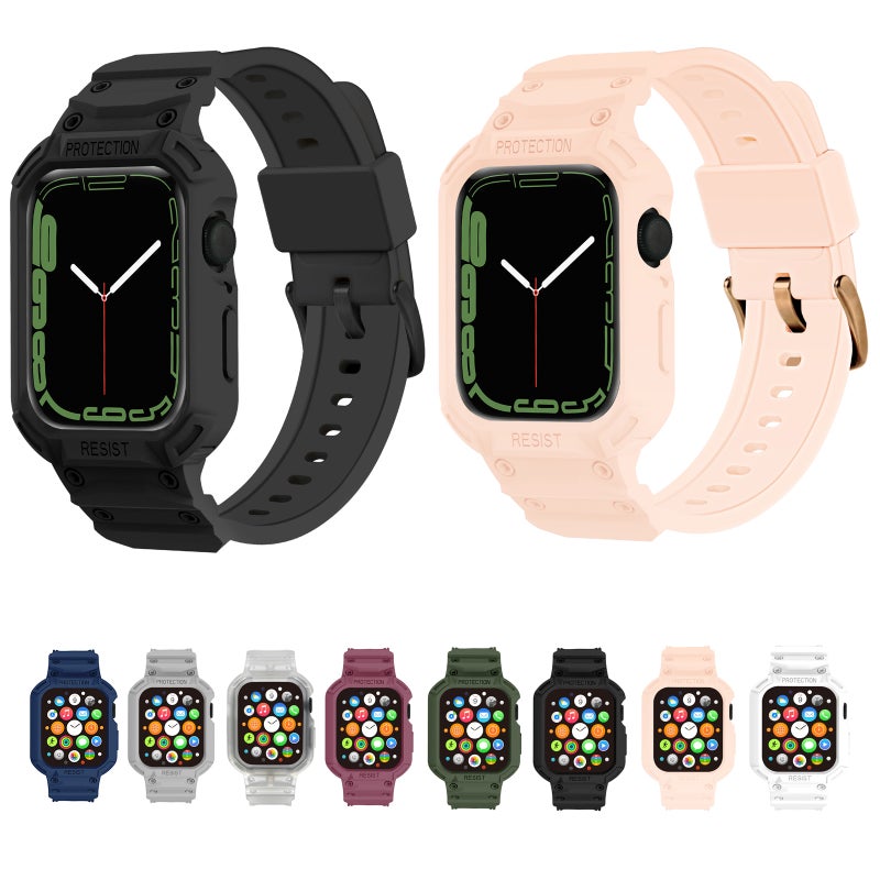 Integrated TPU Watch Band For Apple Watch Series 8&7 45mm / SE 2&6&SE&5&4 44mm / 3&2&1 42mm(White)