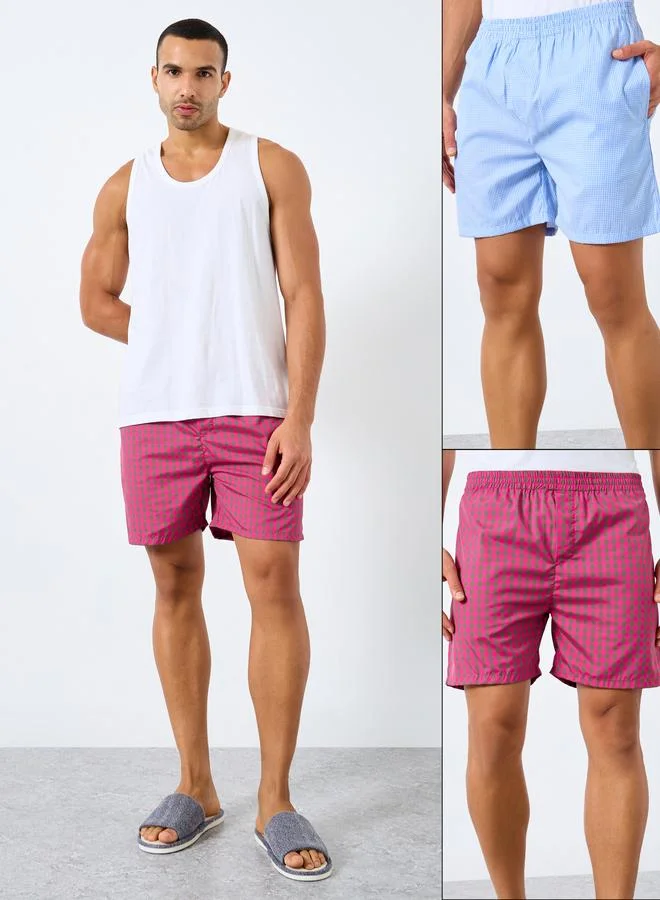 Styli Styli Pack of 2 - Checked Assorted Woven Boxers