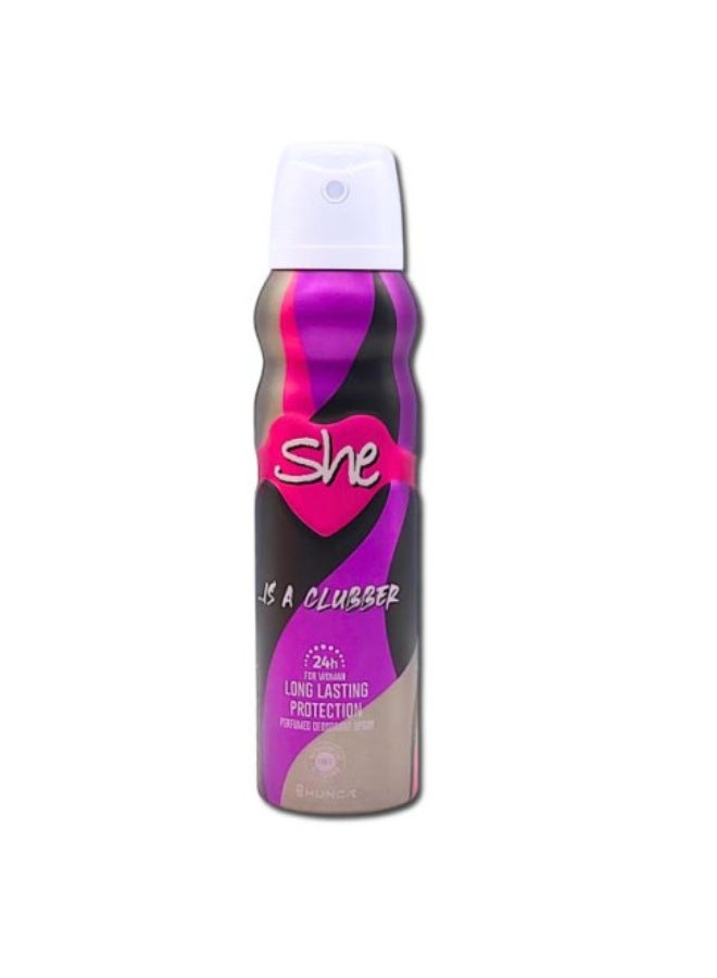 She is a CLUBBER deodorant body spray 150ml