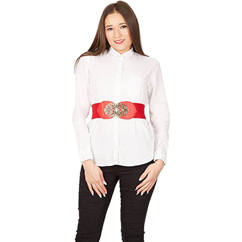 Barakah حزام مرن 1 قطعة، حزام كورسيه، حزام فستان، حزام ممرضات، حزام خصر عريض مرن للنساء مع مشبك معدني متداخل - Image 4