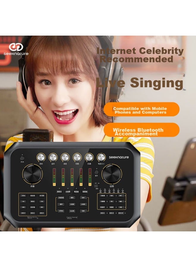 Seeknature Senran St60 Mixer Sound Card Kit, Mobile Phone Computer Douyin Kuaishou Universal Singing, Quanmin K Song Recording Equipment Complete Set, Condenser Microphone - Image 2