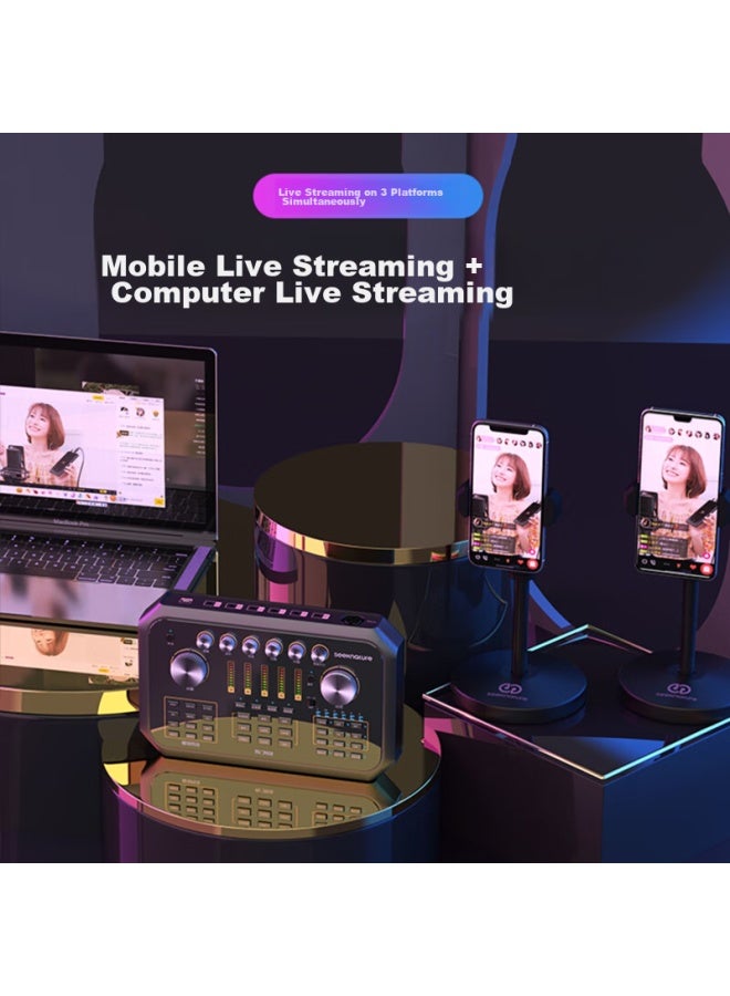 Seeknature Senran St60 Mixer Sound Card Kit, Mobile Phone Computer Douyin Kuaishou Universal Singing, Quanmin K Song Recording Equipment Complete Set, Condenser Microphone - Image 4