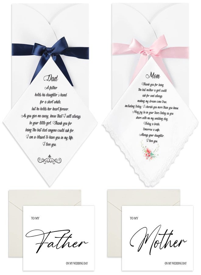 شير منديلان زفاف من شير، هدية من ابنة العروس لأم العروس وأب العروس، هدية تذكارية لحفل الزفاف - Image 1