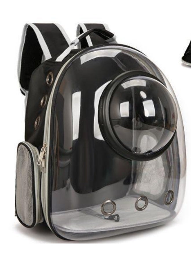 Bukela Portable Pet Carrier Space Capsule Backpack for Cats Black-Grey ‎(37.2 x 32.6 x 11.8cm ) - Image 1