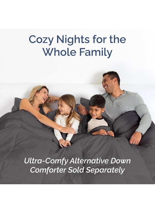 CGK Unlimited - Queen Size Sheet Set - 4 Piece - Hotel Luxury Bed Sheets - Extra Soft - Deep Pockets - Easy Fit - Breathable & Cooling Sheets - Wrinkle Free - Comfy – Dark Grey Bed Sheets - Queens Sheets – 4 PC - Image 1