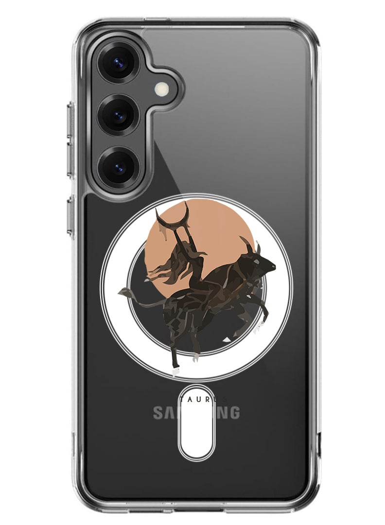 Theodor Magnetic Case for Samsung Galaxy S25 Plus 6.7-inch Compatible with MagSafe Wireless Charging, Shockproof Phone Bumper Cover Taurus - Image 1