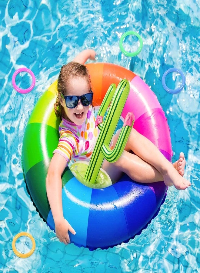 UNIME 2 Pack Inflatable Cactus Ring Toss Game Set,Cactus Target Toss Game Toys Summer Floating Swimming Ring Toss Game Toy for Fiesta Party Accessories Hawaiian Pool Beach Party Decoration Supplies - Image 5