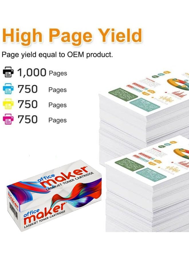 Office Maker 4-Pack Compatible 117A Toner Cartridge Replacement for HP 117A 117 Color Laser MFP 179fwg 178nwg 179fnw 178nw 150a 150nw 179 178 150 W2070A W2071A W2072A W2073A Ink (Black Cyan Yellow Magenta)  - Image 5